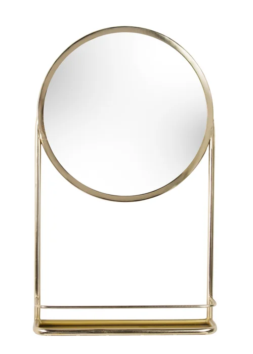 Ouko Round Shelf Wall Mirror (38 x 60 x 1cm) - One Size Image 2