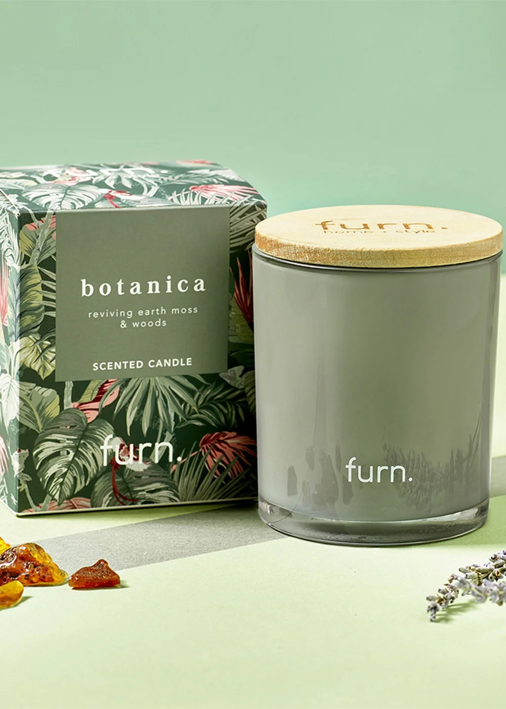 furn. Amazonia Botanica Peppermint + Citrus Scented Glass Candle (8.5 x 10 x 8.5cm) - One Size Image 1