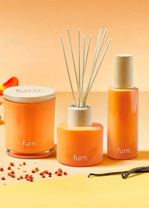 furn. Kindred Bergamot, Berry, Vanilla + Patchouli Scented Glass Candle (8.5 x 10 x 8.5cm) - One Size Image 4