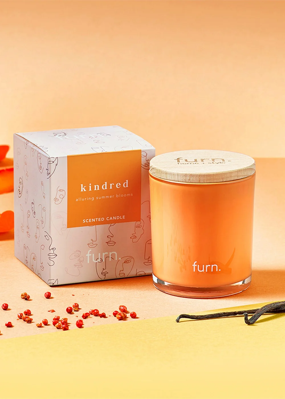 furn. Kindred Bergamot, Berry, Vanilla + Patchouli Scented Glass Candle (8.5 x 10 x 8.5cm) - One Size Image 1