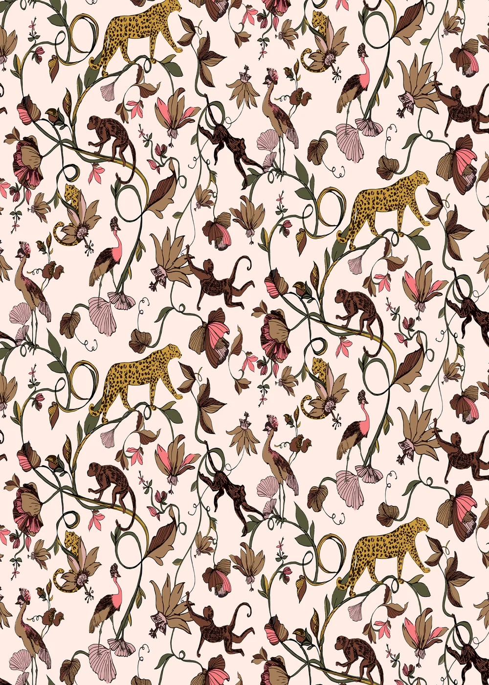 furn. Exotic Wildlings Tropical Wallpaper (53 x 1050cm) - One Size Image 3