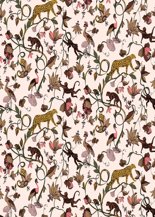 furn. Exotic Wildlings Tropical Wallpaper (53 x 1050cm) - One Size Image 3