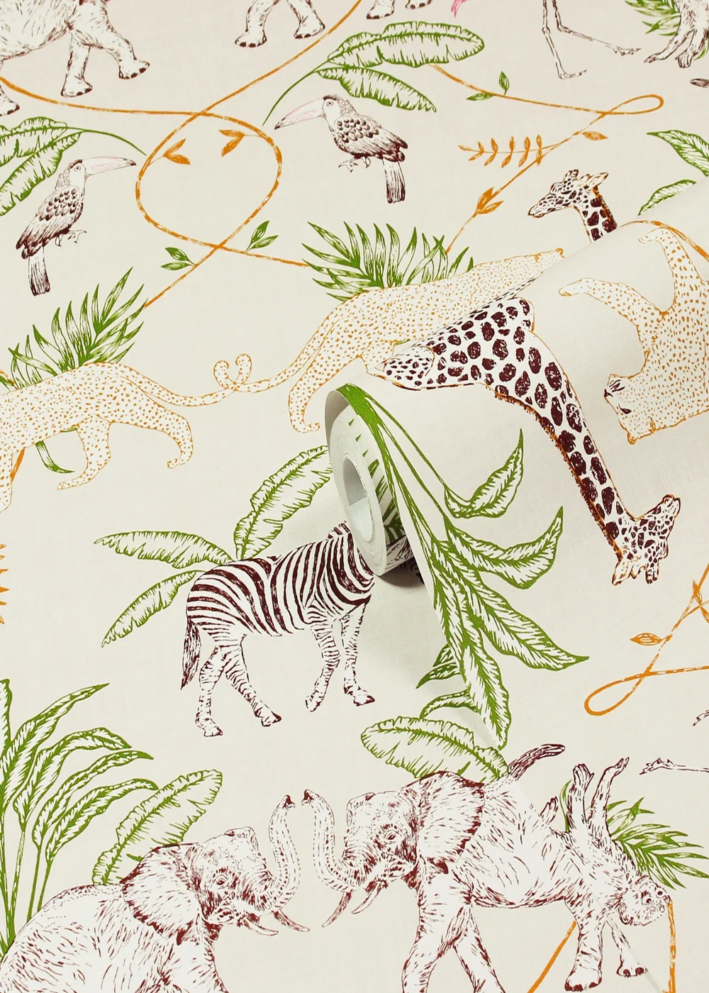 furn. Serengeti Exotic Animal Wallpaper (53 x 1050cm) - One Size Image 1