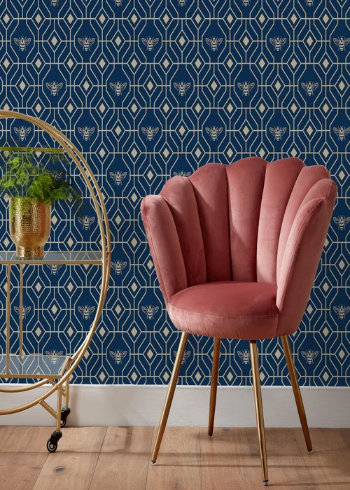 furn. Bee Deco Geometric Wallpaper (53 x 1050cm) - One Size Image 2