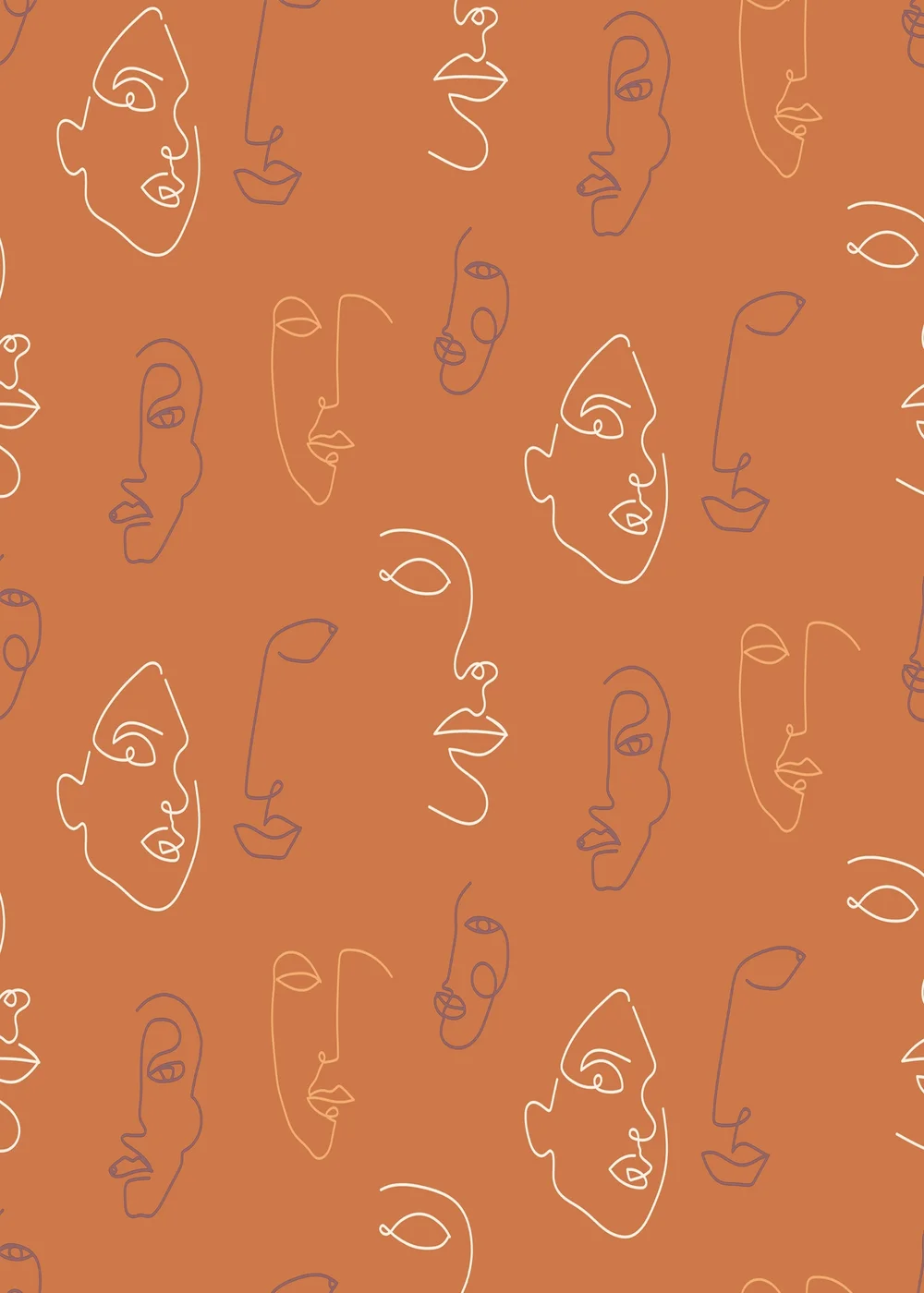 furn. Kindred Abstract Face Wallpaper (53 x 1050cm) - One Size Image 3