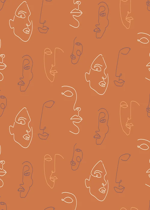 furn. Kindred Abstract Face Wallpaper (53 x 1050cm) - One Size Image 3