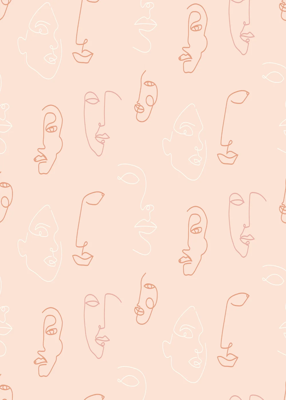 furn. Kindred Abstract Face Wallpaper (53 x 1050cm) - One Size Image 3