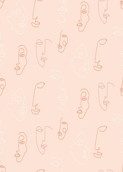 furn. Kindred Abstract Face Wallpaper (53 x 1050cm) - One Size Image 3