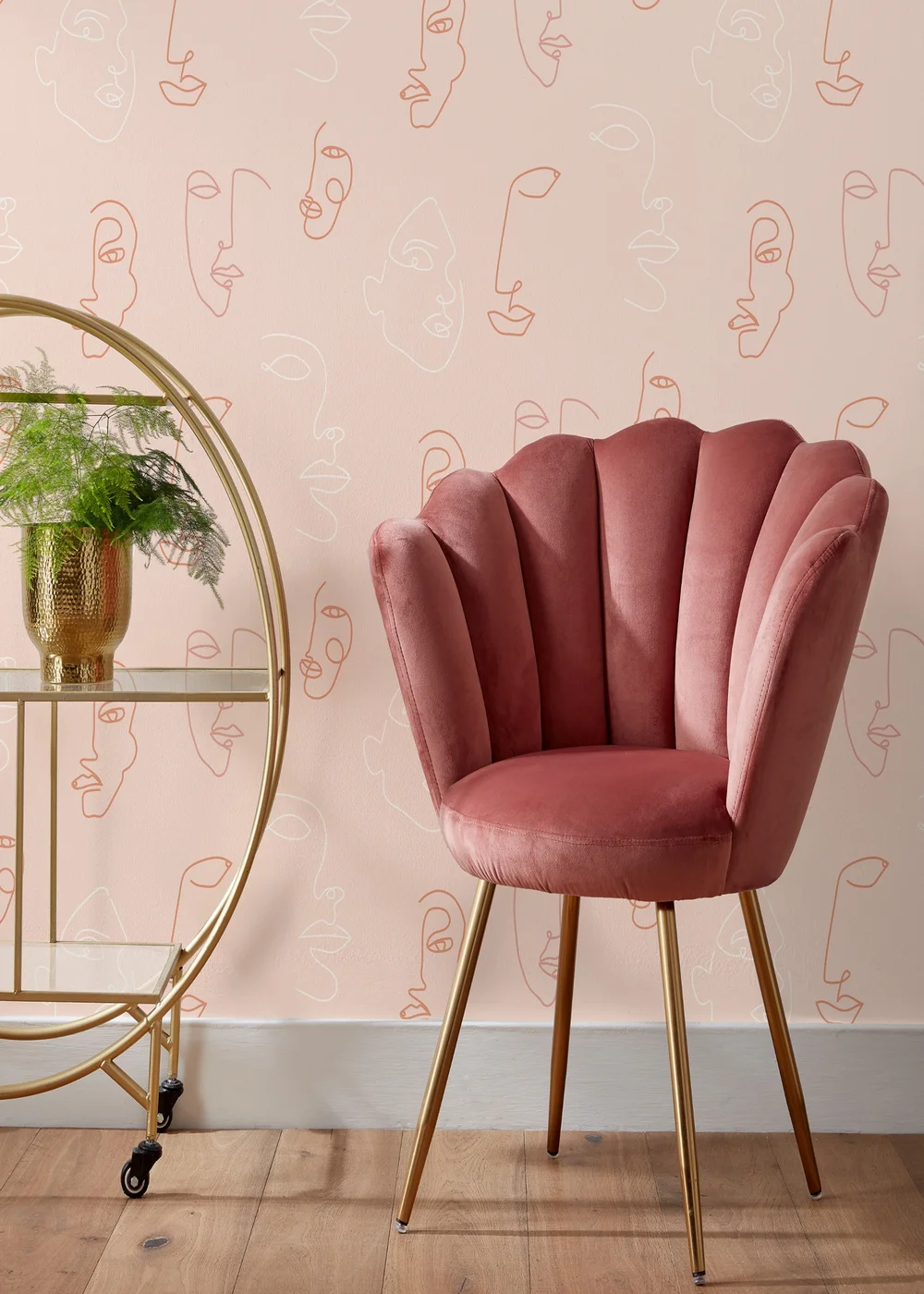 furn. Kindred Abstract Face Wallpaper (53 x 1050cm) - One Size Image 2