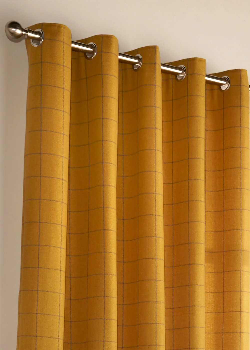 furn. Ellis Windowpane Check Eyelet Curtains - 46W X 54D (117x137cm Image 2