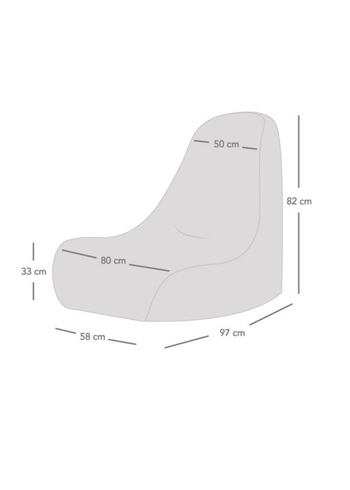 rucomfy Indoor/Outdoor Lounge Chair Platinum Grey Beanbag - One Size Image 5