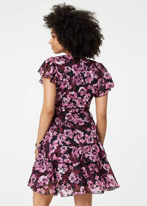 Izabel London Pink Floral Tie-Waist Ruffled Mini Dress - 8 Image 2
