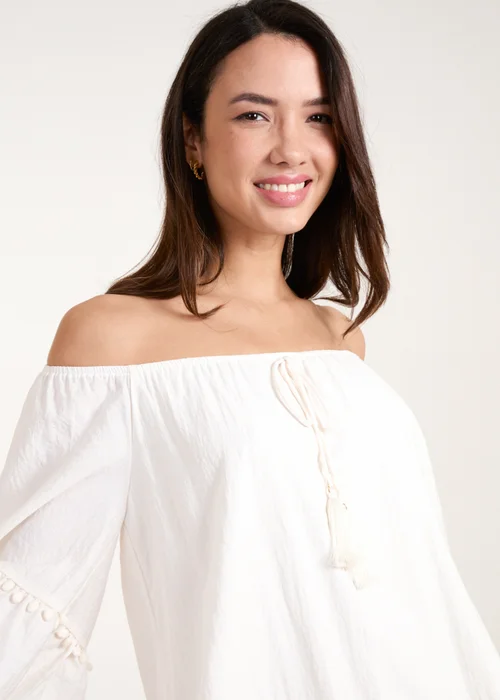 Blue Vanilla Ivory On Off Shoulder Tunic Dress - S/M Image 3