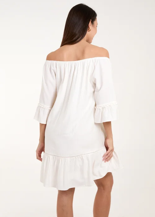 Blue Vanilla Ivory On Off Shoulder Tunic Dress - S/M Image 2