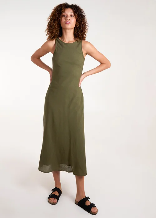 Blue Vanilla Khaki Bias Cut Midi Dress - 10 Image 4