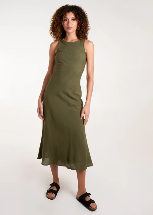 Blue Vanilla Khaki Bias Cut Midi Dress - 10 Image 1
