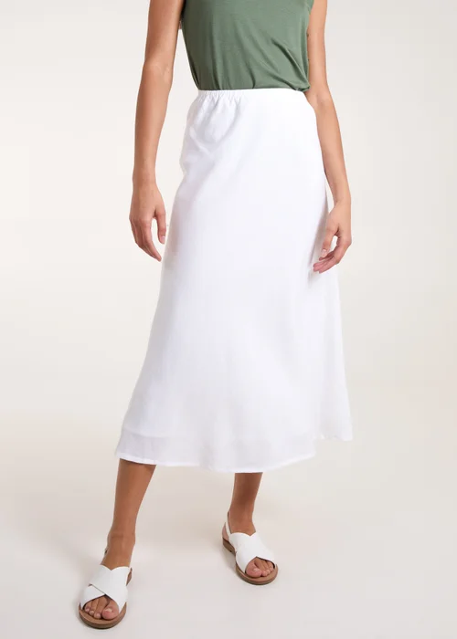 Blue Vanilla White Bias Cut Midi Skirt - Small Image 4