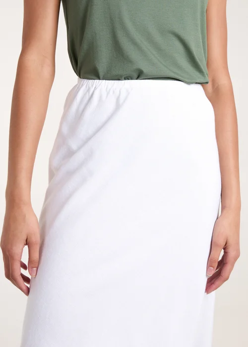 Blue Vanilla White Bias Cut Midi Skirt - Small Image 3
