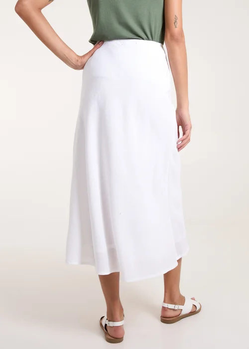 Blue Vanilla White Bias Cut Midi Skirt - Small Image 2