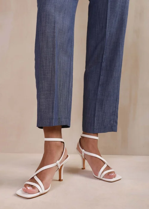 Where's That From Austin White Multi Strap Cross Over Heels - Size 4 Image 3