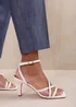 Where's That From Austin White Multi Strap Cross Over Heels - Size 4 Image 1