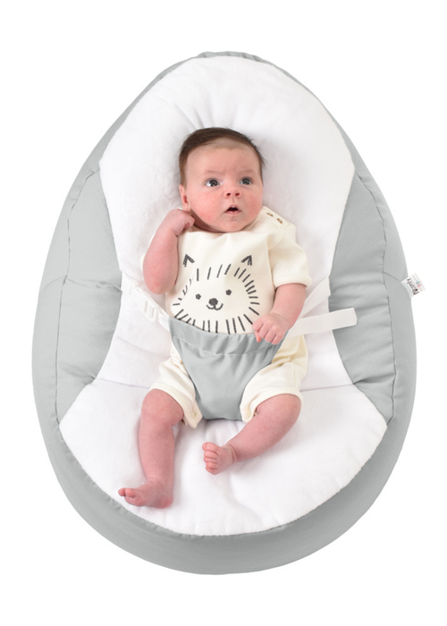rucomfy Cotton Gaga Platinum Grey Baby Beanbag - One Size Image 2