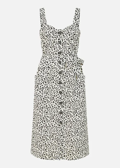 Yumi White Animal Print Button Up Sundress - 12 Image 3