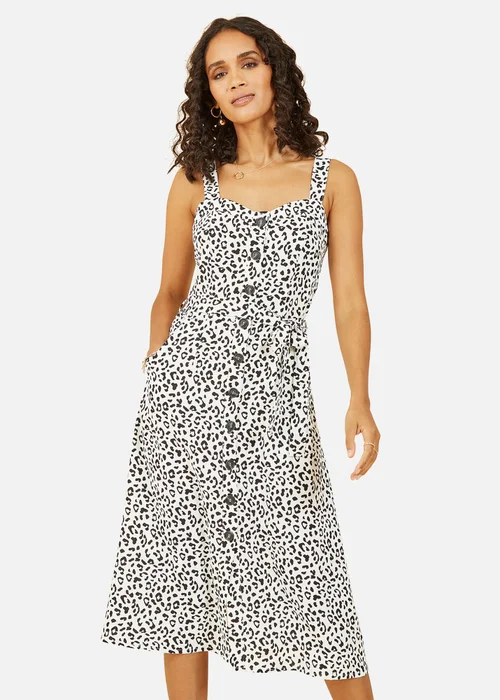 Yumi White Animal Print Button Up Sundress - 12 Image 2