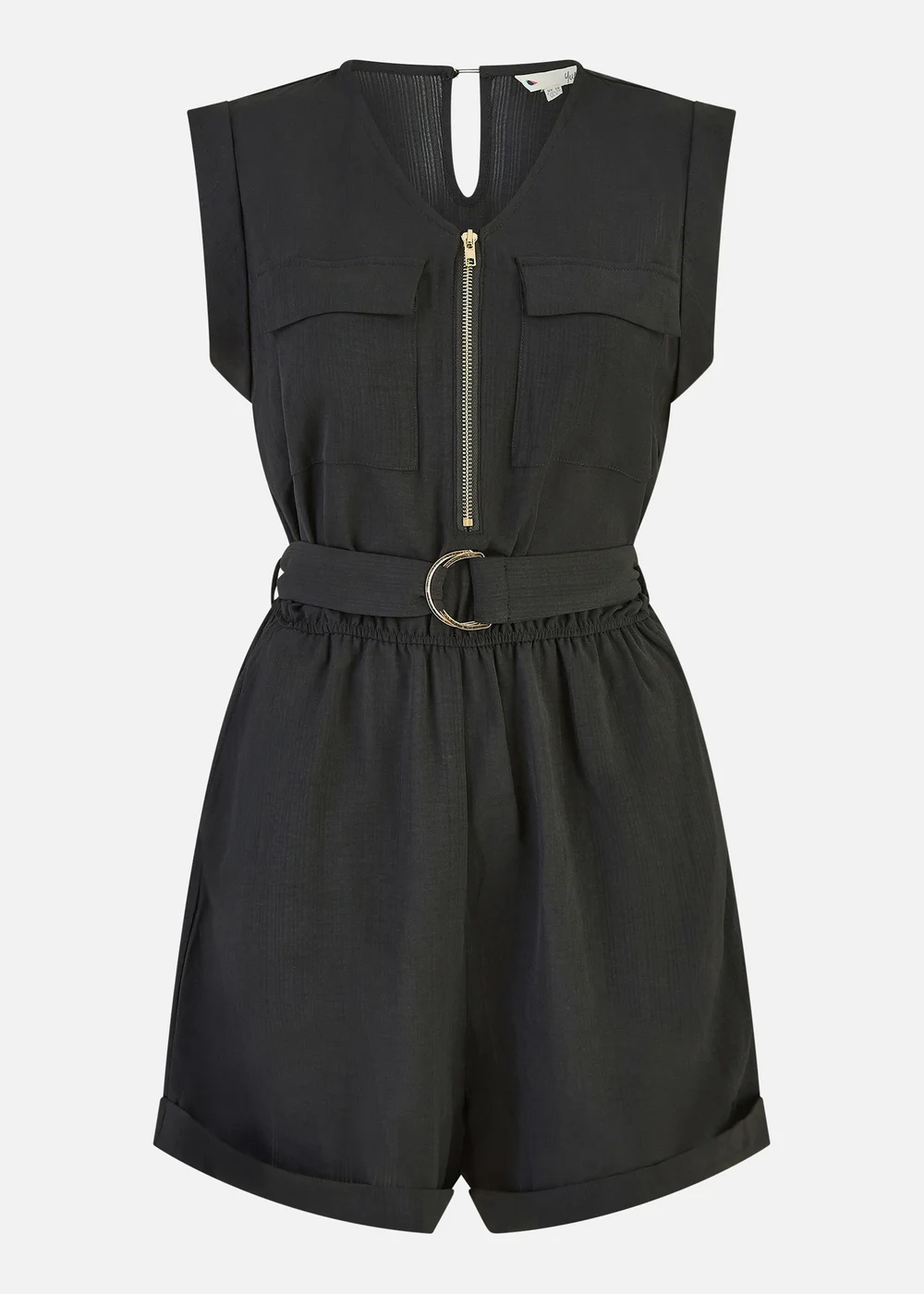 Yumi Black Utility Playsuit With Pockets - 16 Image 3