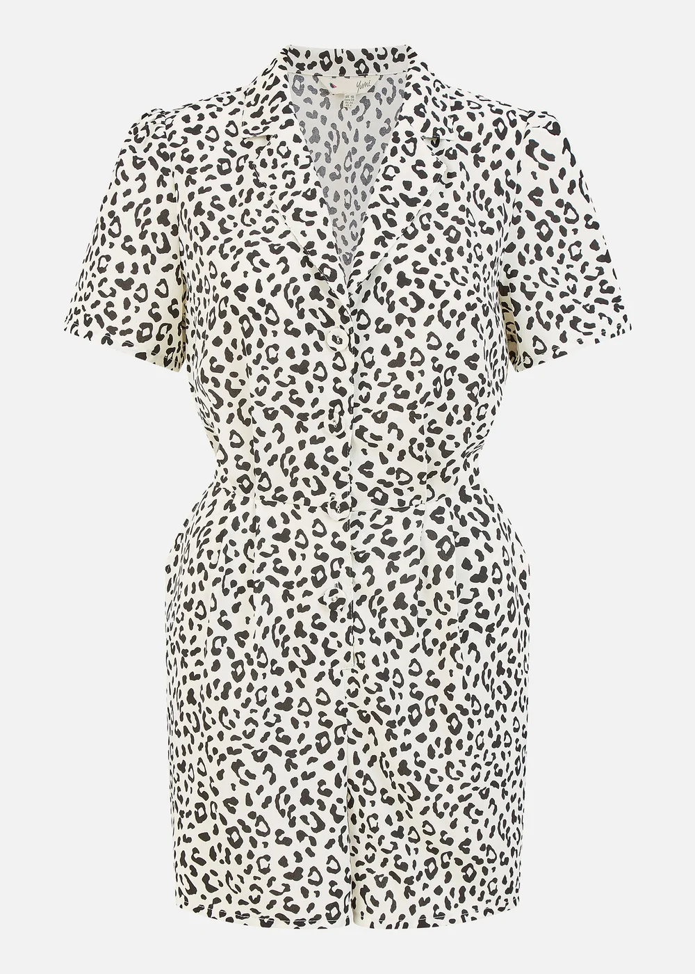 Yumi White Leopard Print Playsuit - Size 8 Image 3