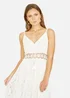 Yumi White Lace Midi Sundress With Tassel Tie and Ruched Back - S Image 2