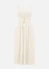 Yumi White Lace Midi Sundress With Tassel Tie and Ruched Back - S Image 3