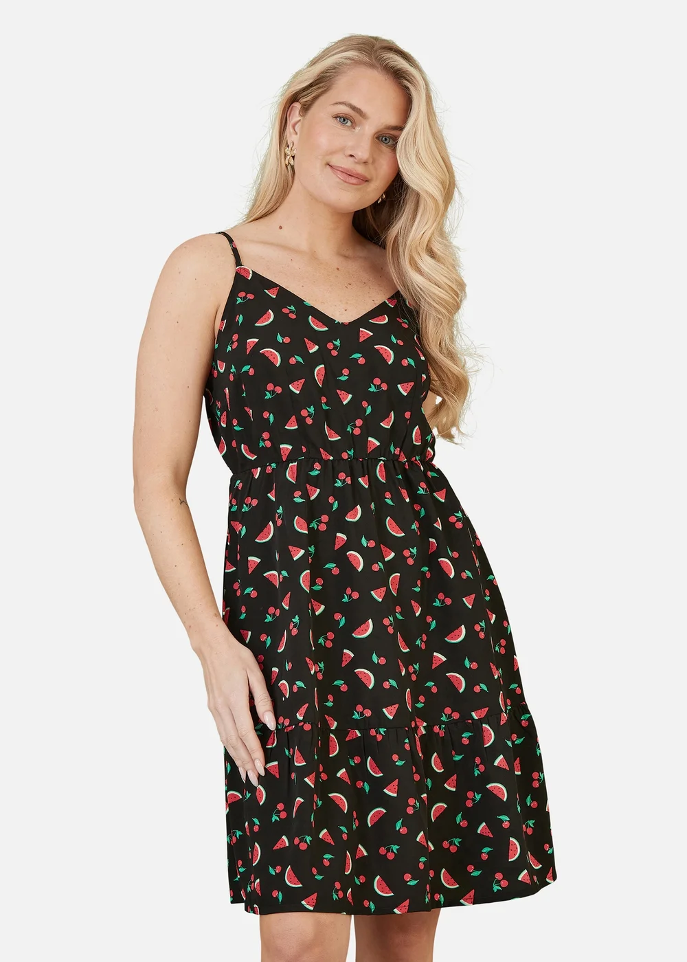 Yumi Black Recycled Fabric Watermelon Print Sundress - 8 Image 2