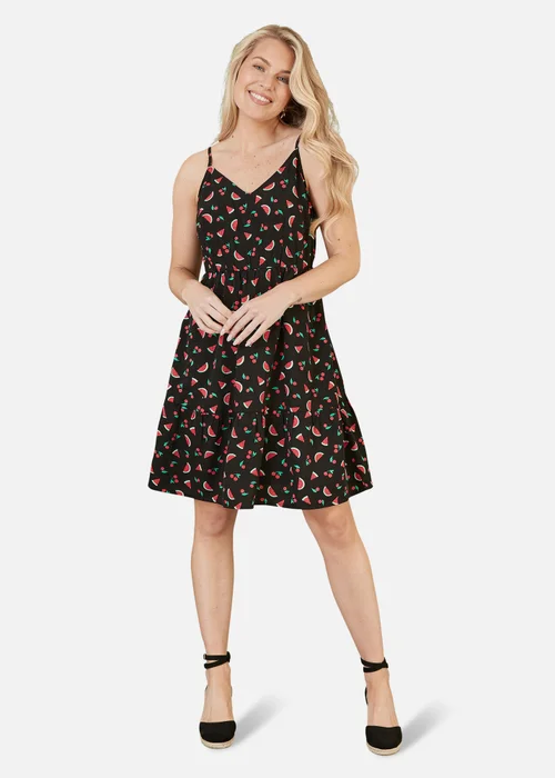Yumi Black Recycled Fabric Watermelon Print Sundress - 8 Image 1