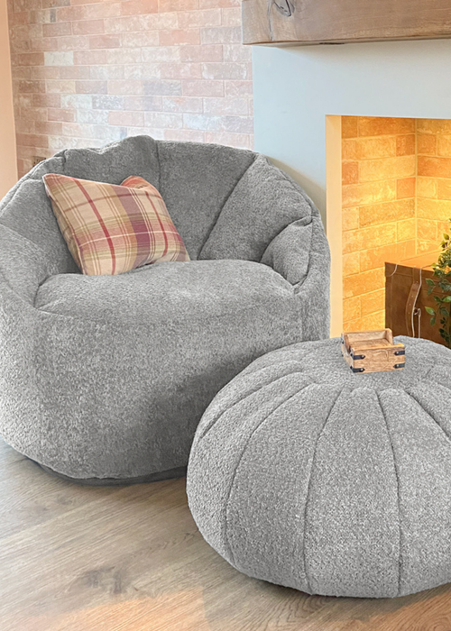 rucomfy Snug Cinema Chair Grey Beanbag - One Size Image 1