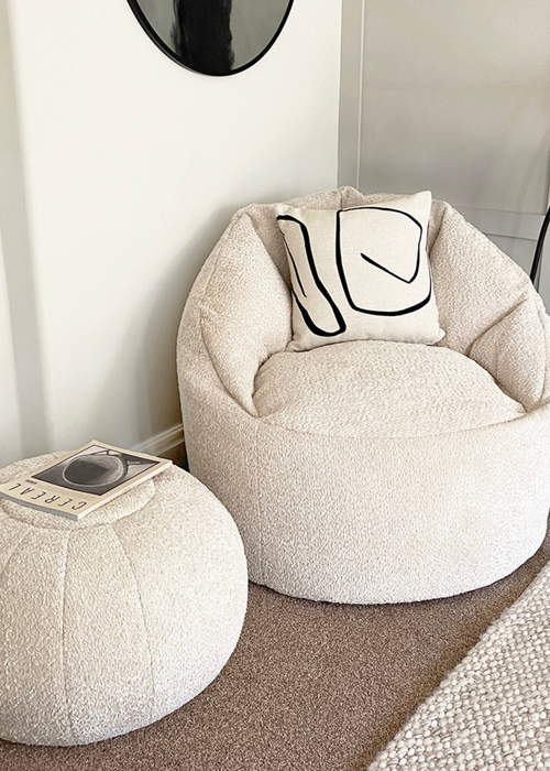 rucomfy Snug Cinema Chair Natural Beanbag - One Size Image 1