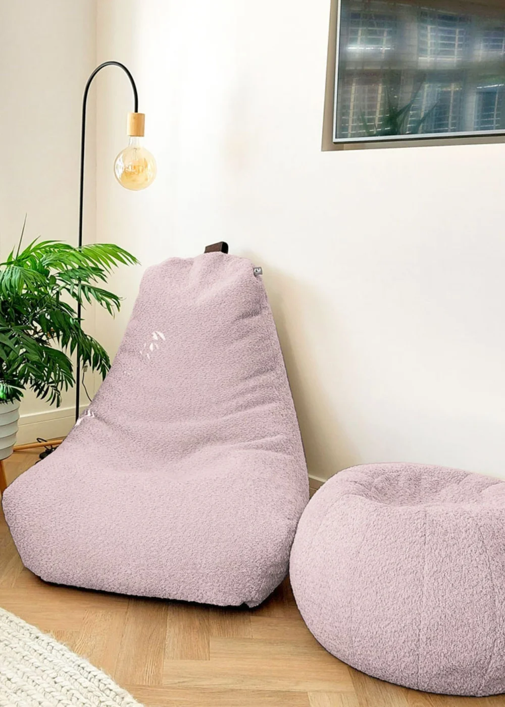 rucomfy Snug Lounge Chair Dusky Pink Beanbag - One Size Image 1