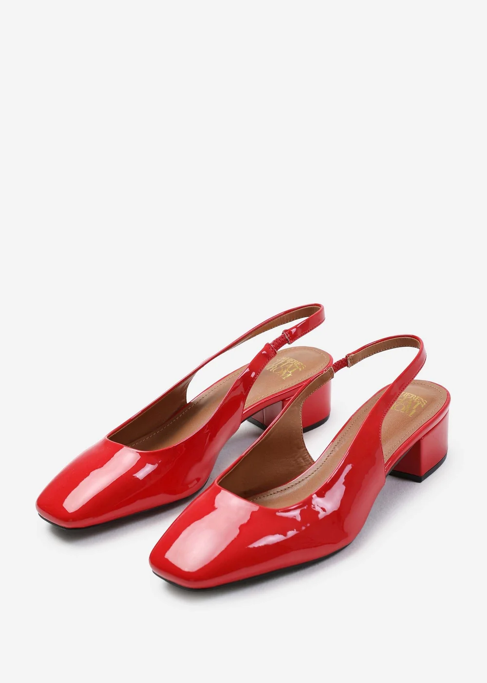 Where's That From Michigan Red Wide-Fit Square Toe Slingback Heels - 3 Image 2