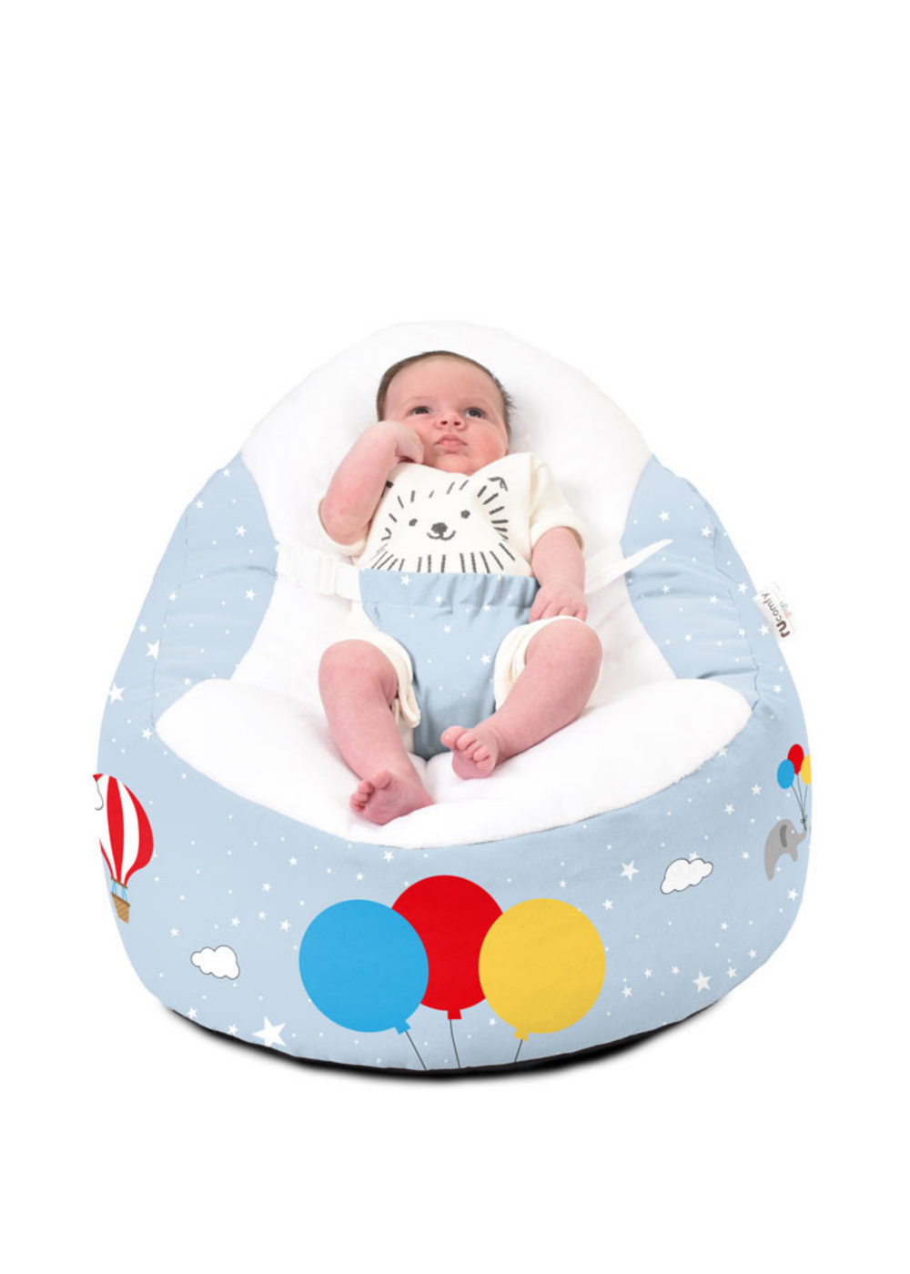 rucomfy Printed Gaga Hot Air Balloon Baby Beanbag - One Size Image 3