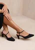 Where's That From Kansas Black Cross Over Slingback Strap Heels - Size 5 Image 3
