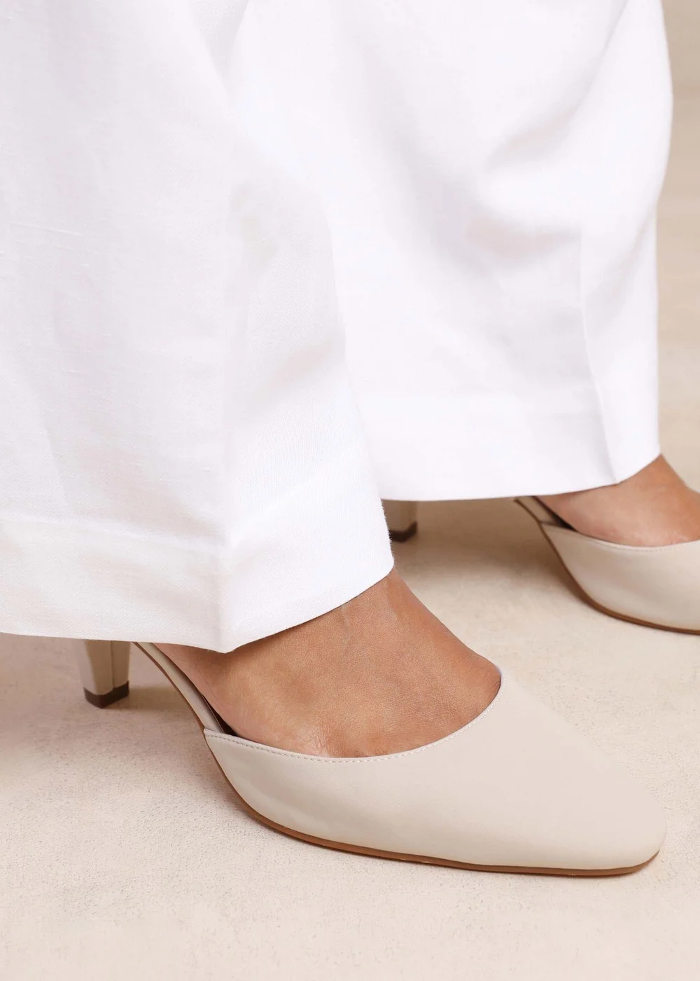 Where's That From Kansas Cream Cross Over Slingback Strap Heels - 3 Image 3