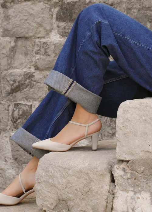 Where's That From Kansas Cream Cross Over Slingback Strap Heels - 3 Image 1