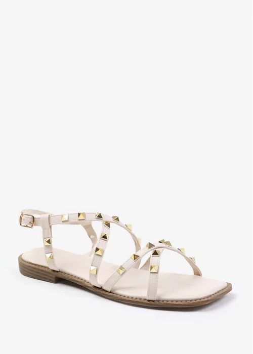 Where's That From Montana Cream Gladiator Sandal With Studd Detail - 3 Image 1