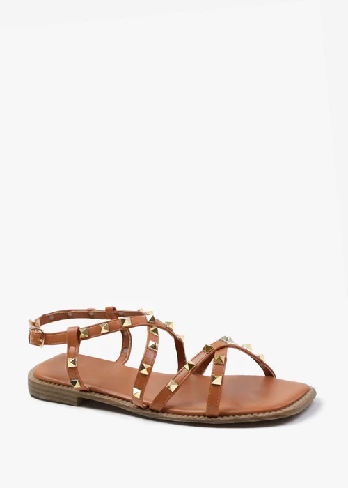 Where's That From Montana Tan Gladiator Sandal With Studd Detail - 7 Image 2