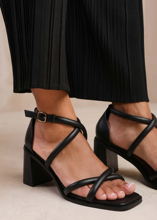 Where's That From Illinois White Cross Over Multi Strap Heels - 3 Image 3