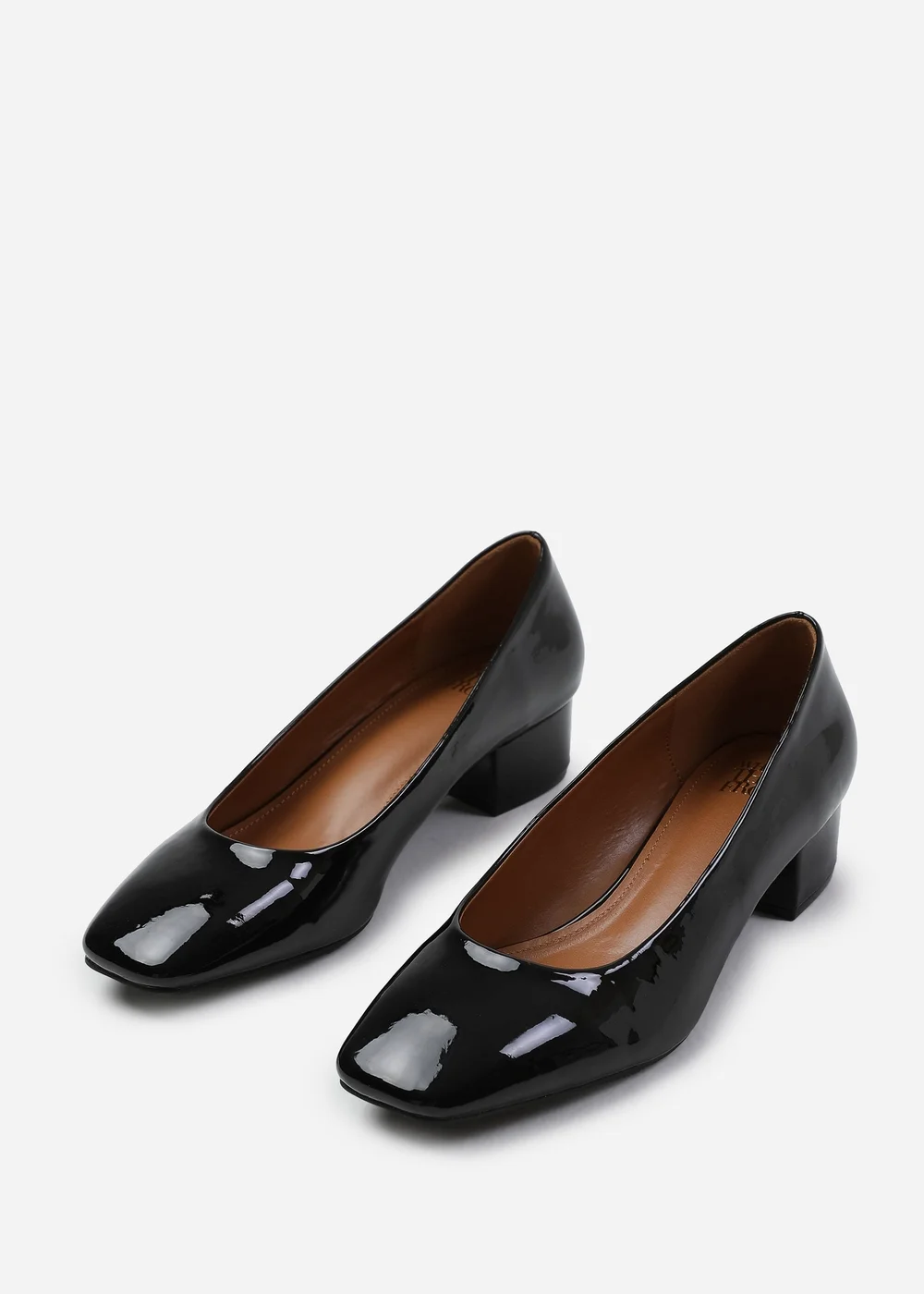 Where's That From Seattle Black Patent Square Toe Block Heels - 4 Image 1
