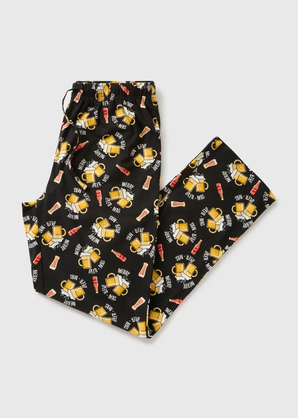Black Christmas Beer Fleece Pyjama Bottoms - Extra small Image 3