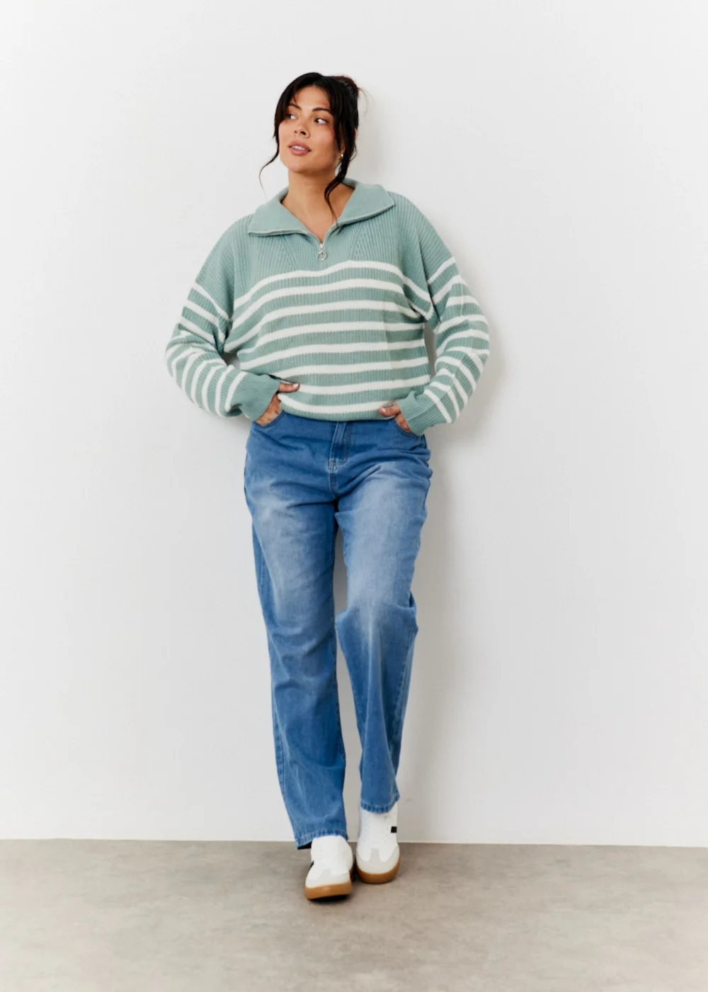 In The Style Sage Quarter Zip Jumper - 06-08 Image 6