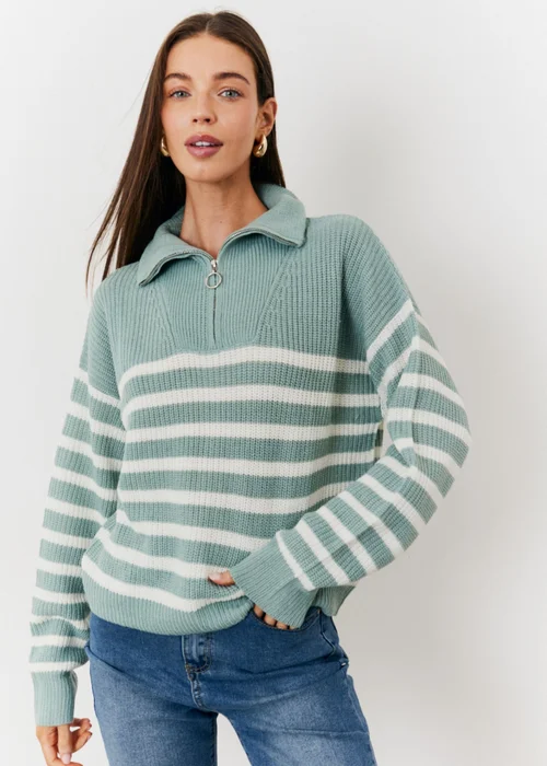 In The Style Sage Quarter Zip Jumper - 06-08 Image 1