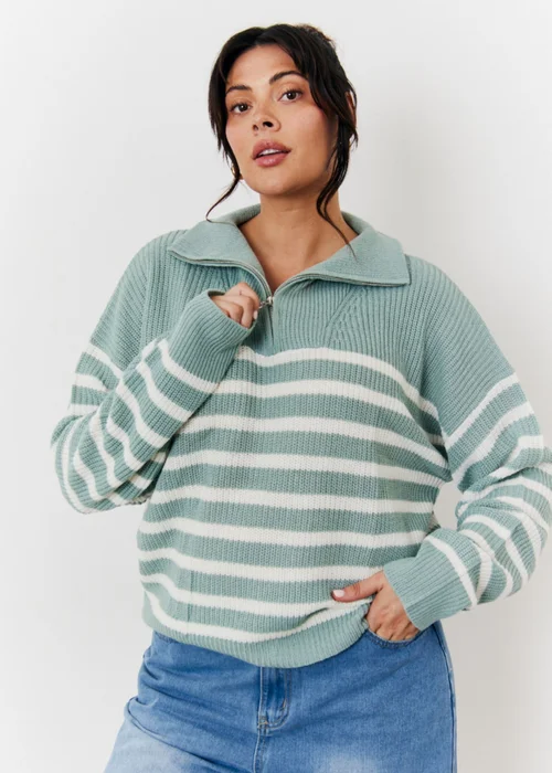 In The Style Sage Quarter Zip Jumper - 06-08 Image 5